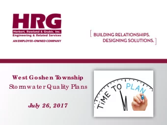 Sto rmwa te r Qua lity Pla ns  July 26, 2017  He rbe rt, Rowla nd &amp; Grubic , Inc .  He a dq ua