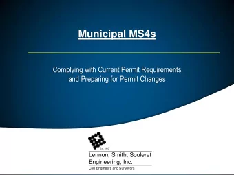 Municipal MS4s  Click to edit Master text styles o Second level  Third level o Fourth level