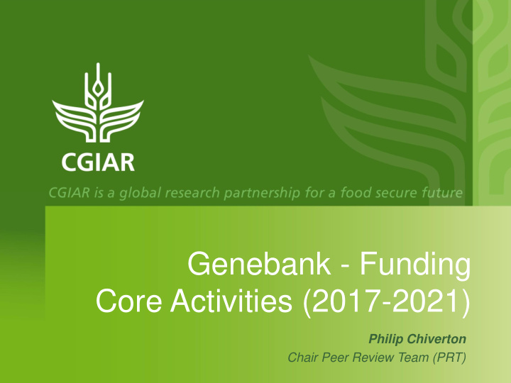 genebank funding