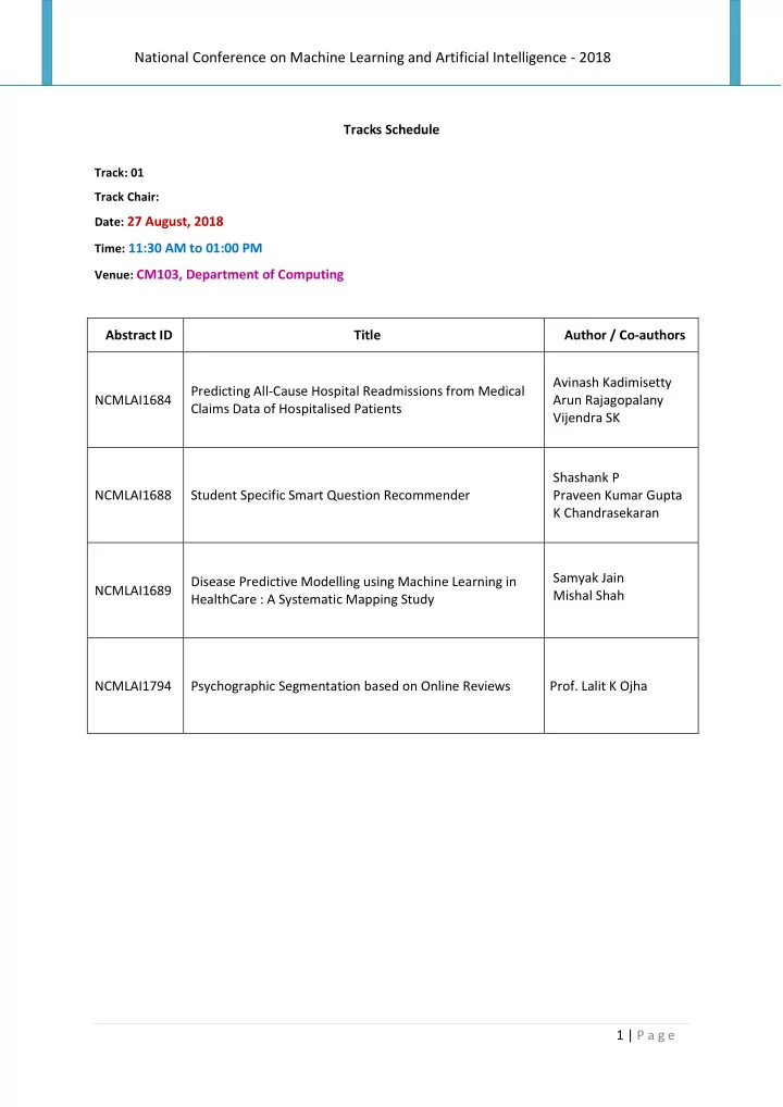 national conference on machine learning and artificial
