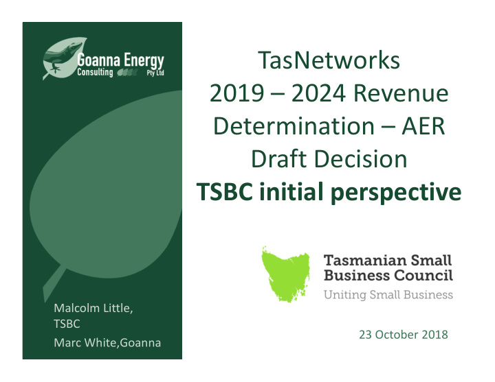tasnetworks 2019 2024 revenue determination aer draft