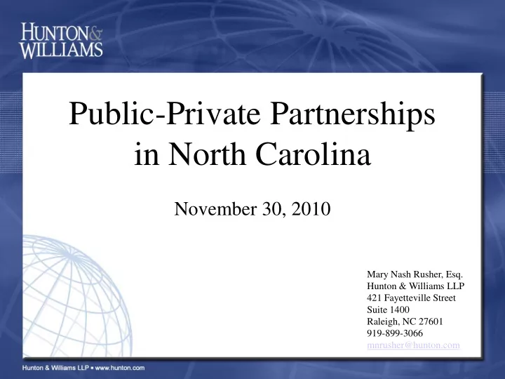 public private partnerships