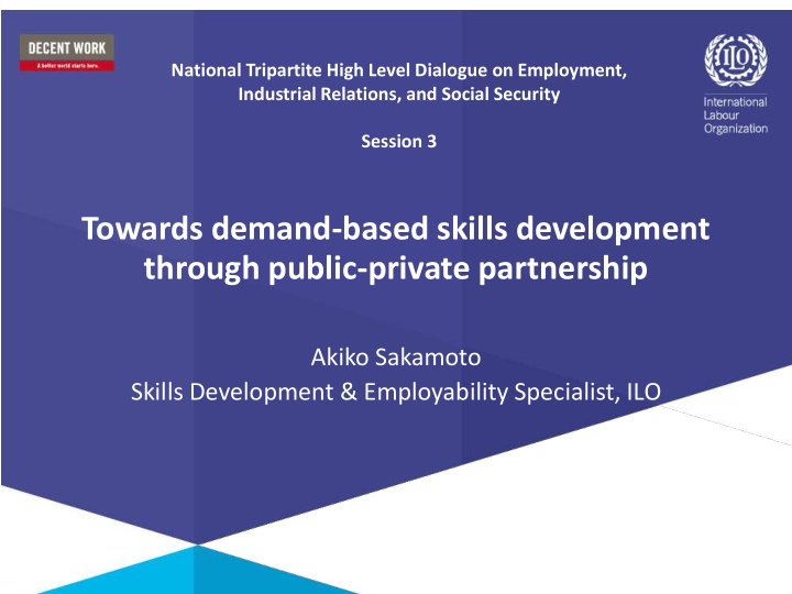 towards demand based skills development through public