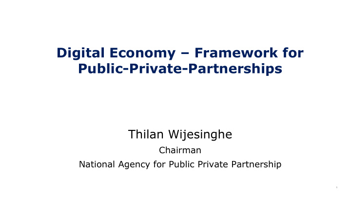 digital economy framework for public private partnerships