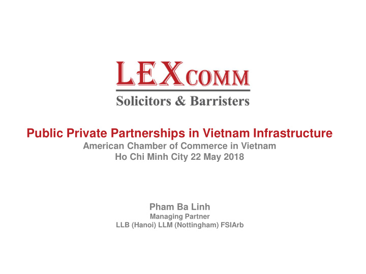 public private partnerships in vietnam infrastructure