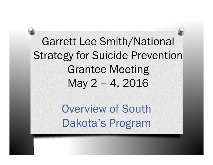 overview of south dakota s program project initiatives