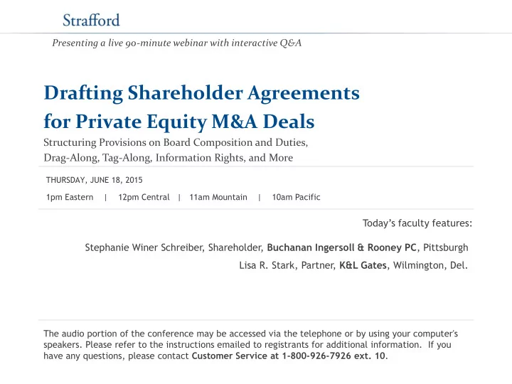 drafting shareholder agreements for private equity m a