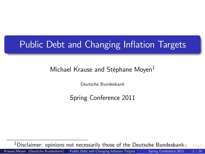 public debt and changing in ation targets