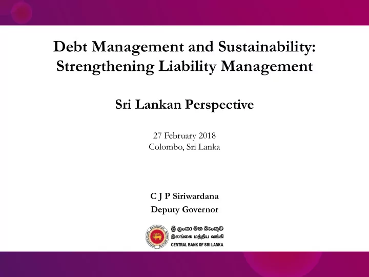 debt management and sustainability strengthening