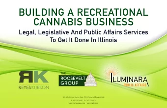 BUILDING A RECREATIONAL  CANNABIS BUSINESS  Legal, Legislative And Public Affairs Services  To Get