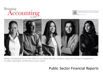 Public Sector Financial Reports  Preparation of Financial Statements  Public Sector Seminar
