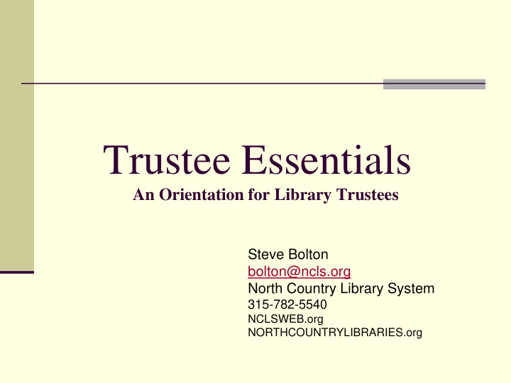 trustee essentials