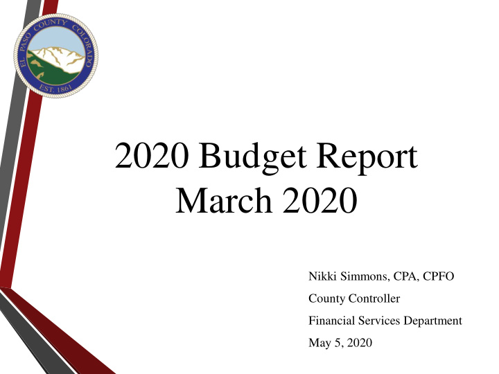 2020 budget report march 2020