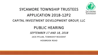 SYCAMOR  ORE T  E TOWNSHIP T  TRUS  USTEES  APPLICATION 2  2018  18-12  12P2  CAPI  PITAL I