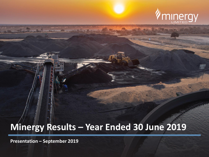 minergy results year ended 30 june 2019
