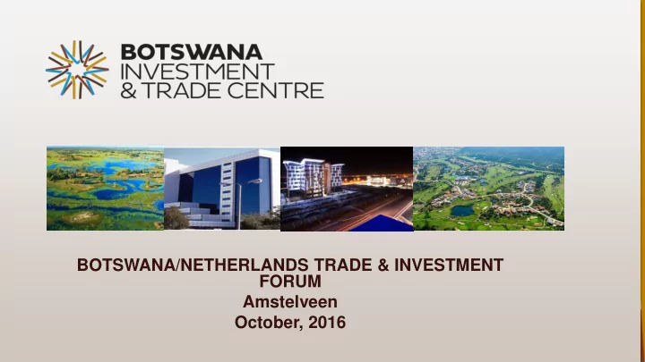october 2016 botswana at a glance