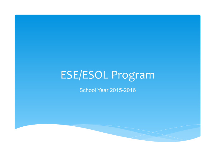 ese esol program