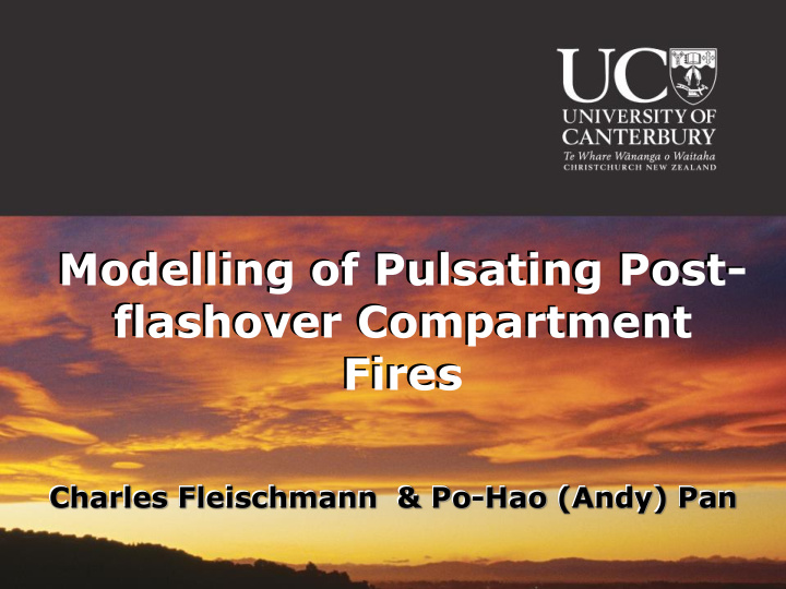 modelling of pulsating post flashover compartment