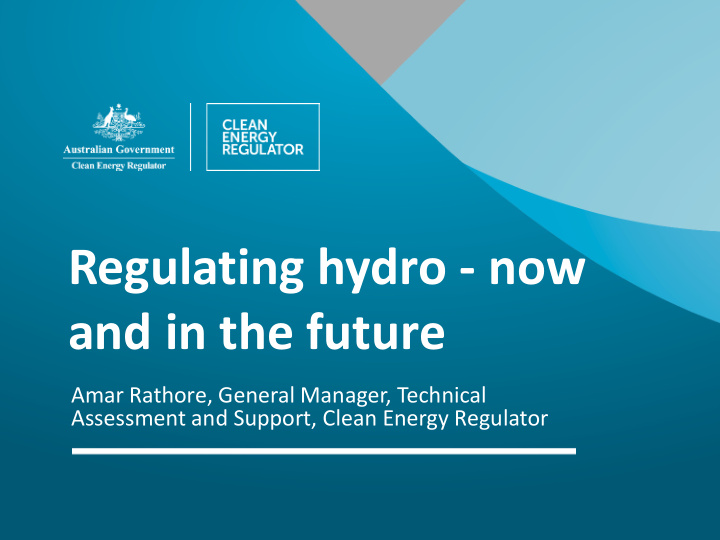 regulating hydro now and in the future