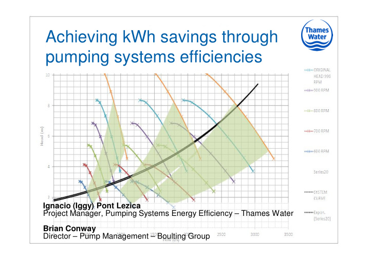 achieving kwh savings through pumping systems efficiencies