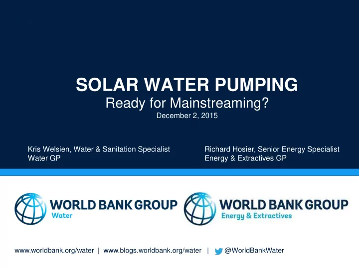solar water pumping