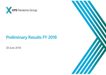 Preliminary Results FY 2018  28 June 2018  Disclaimer  NOT FOR RELEASE, PUBLICATION OR