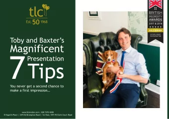 7  Presentation  Tips  You never get a second chance to  make a first impression