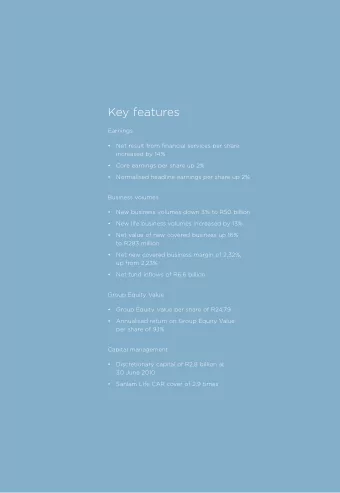 Key features  Earnings   Net result from fjnancial services per share  increased by 14%