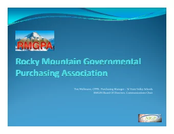 Tim Wellmann, CPPB , Purchasing Manager - St Vrain Valley Schools  RMGPA Board Of Directors,