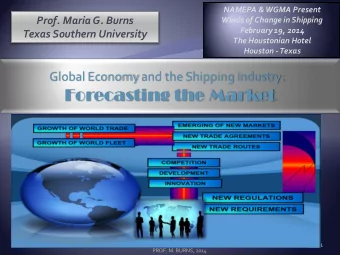Forecasting the Market  1  PROF. M. BURNS, 2014 2014 FORECAST!  80% +of global trade is carried