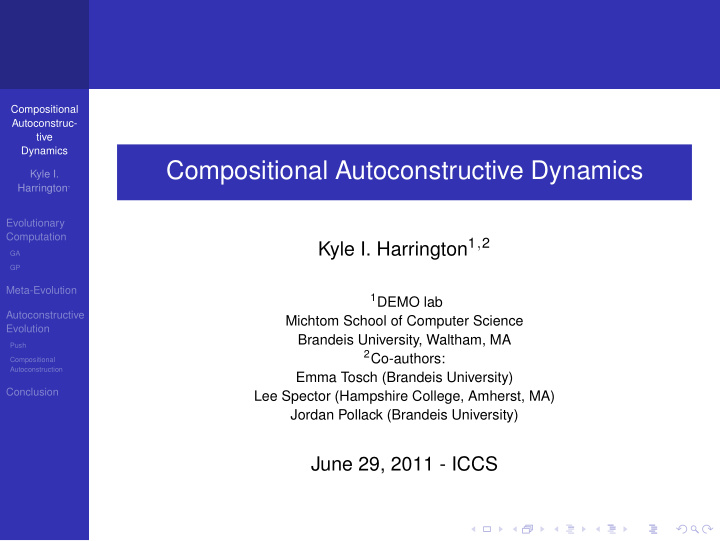 compositional autoconstructive dynamics