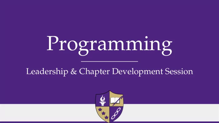 programming