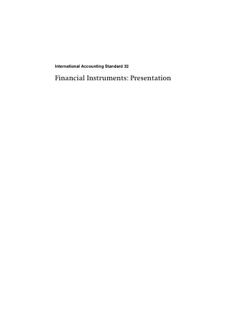 Financial Instruments: Presentation  IAS 32 BC C ONTENTS  paragraphs  BASIS FOR CONCLUSIONS ON IAS