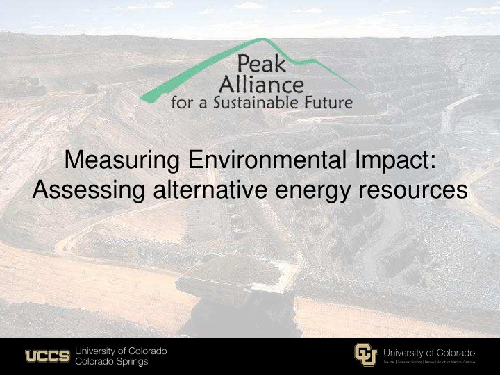 assessing alternative energy resources coal product