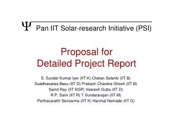 Outline   Goal of PSI   Overview of initiative   Sub-themes in the initiative