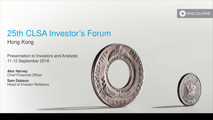 25th clsa investor s forum
