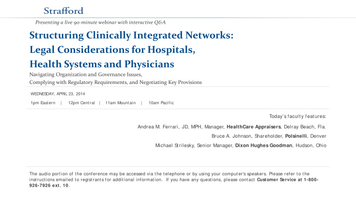 structuring clinically integrated networks legal