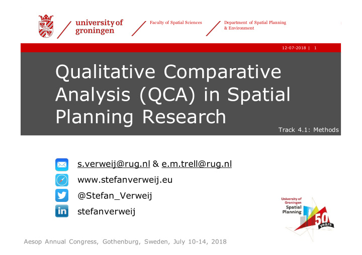 qualitative comparative analysis qca in spatial planning