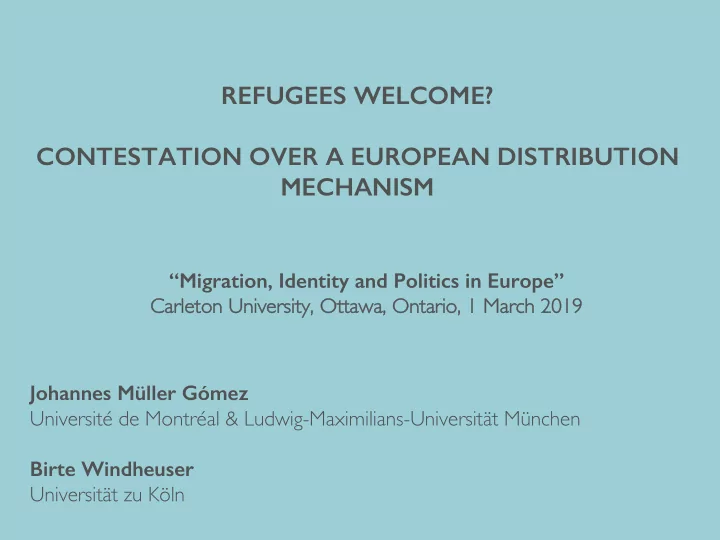 refugees welcome contestation over a european