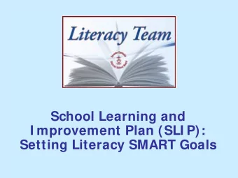 School Learning and  I mprovement Plan (SLI P):  Setting Literacy SMART Goals  The School Learning
