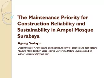 Sustainability in Ampel Mosque  Surabaya  Agung Sedayu  Department of Architecture Engineering,