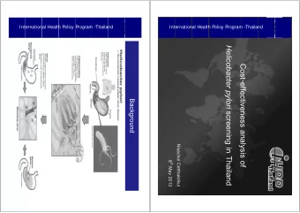 Helicobacter pylori screening in Thailand  Cost effectiveness analysis of  Cost-effectiveness