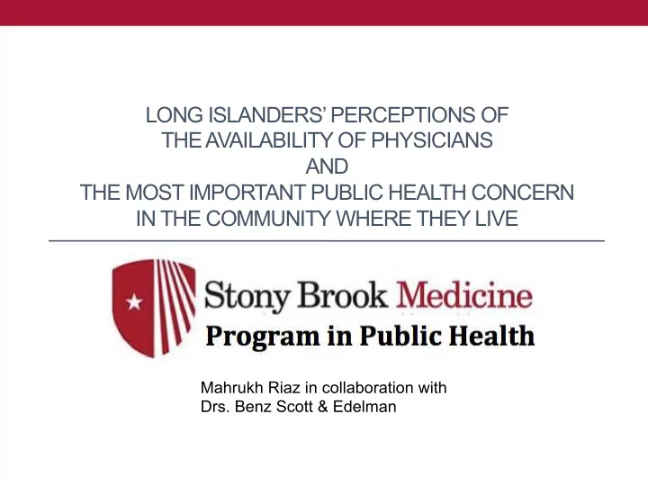 long islanders perceptions of the availability of