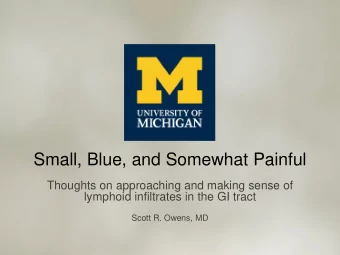 Small, Blue, and Somewhat Painful  Thoughts on approaching and making sense of  lymphoid