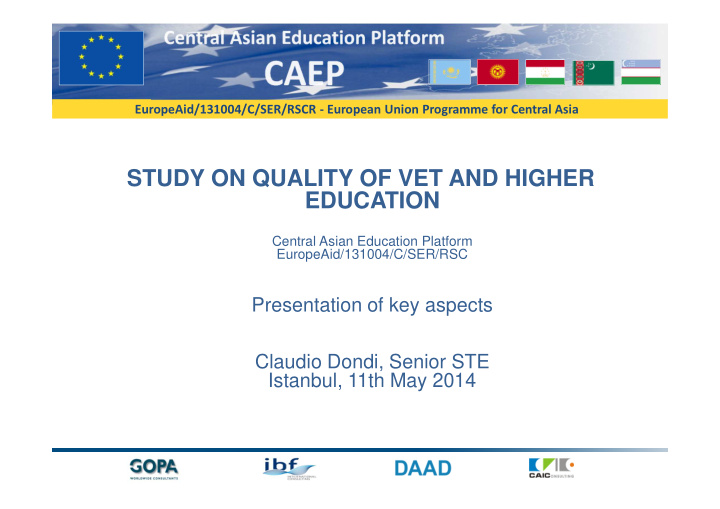 study on quality of vet and higher education