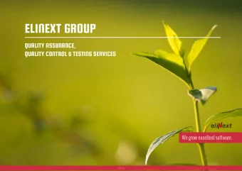 ELINEXT GROUP  QUALITY ASSURANCE,  QUALITY CONTROL &amp; TESTING SERVICES  We grow excellent
