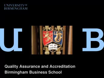 Quality Assurance and Accreditation  Birmingham Business School  Quality Assurance and