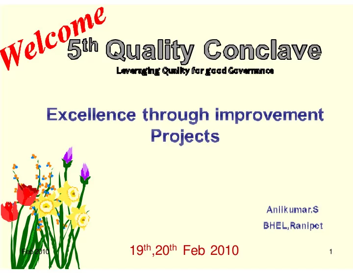 19 th 20 th feb 2010