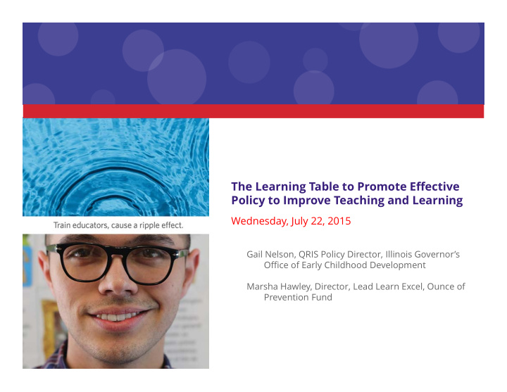 the learning table to promote effective policy to improve
