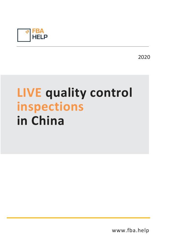 live quality control inspections in china